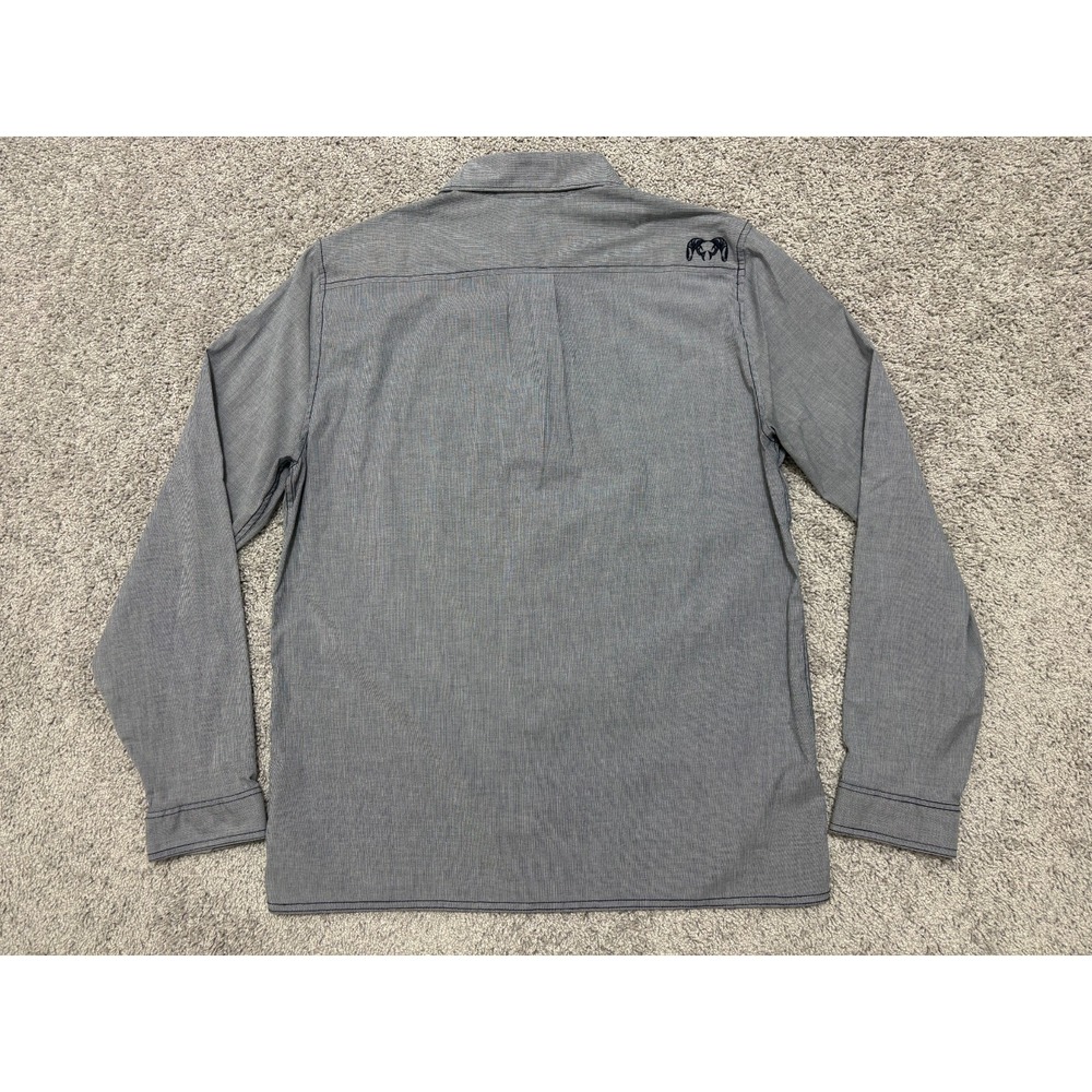 KUIU BASIN Shirt Long Sleeve Button Up Gray Pockets Tiny Stripe Mens Large - Picture 8 of 16